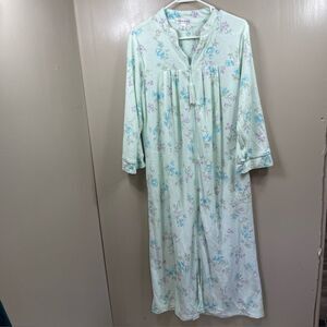Miss Elaine Large Cuddle Knit Nightgown Floral Granny Gown/robe